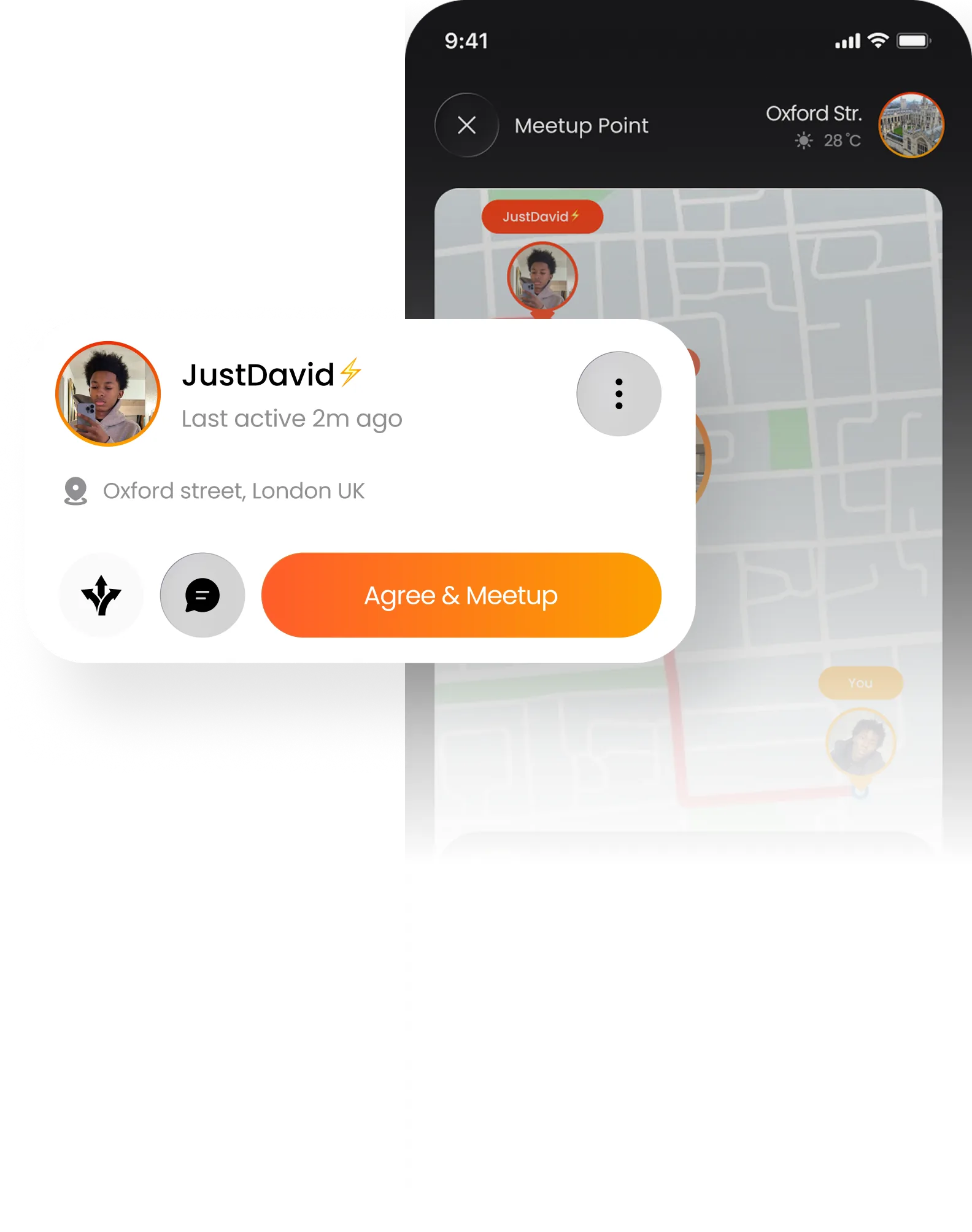 Meetup coordination with safety tools and trust signals